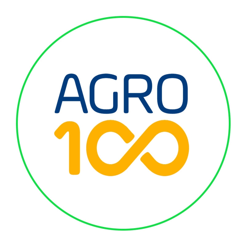 Logo da Agro 100, um dos compradores de gás da Sertgás